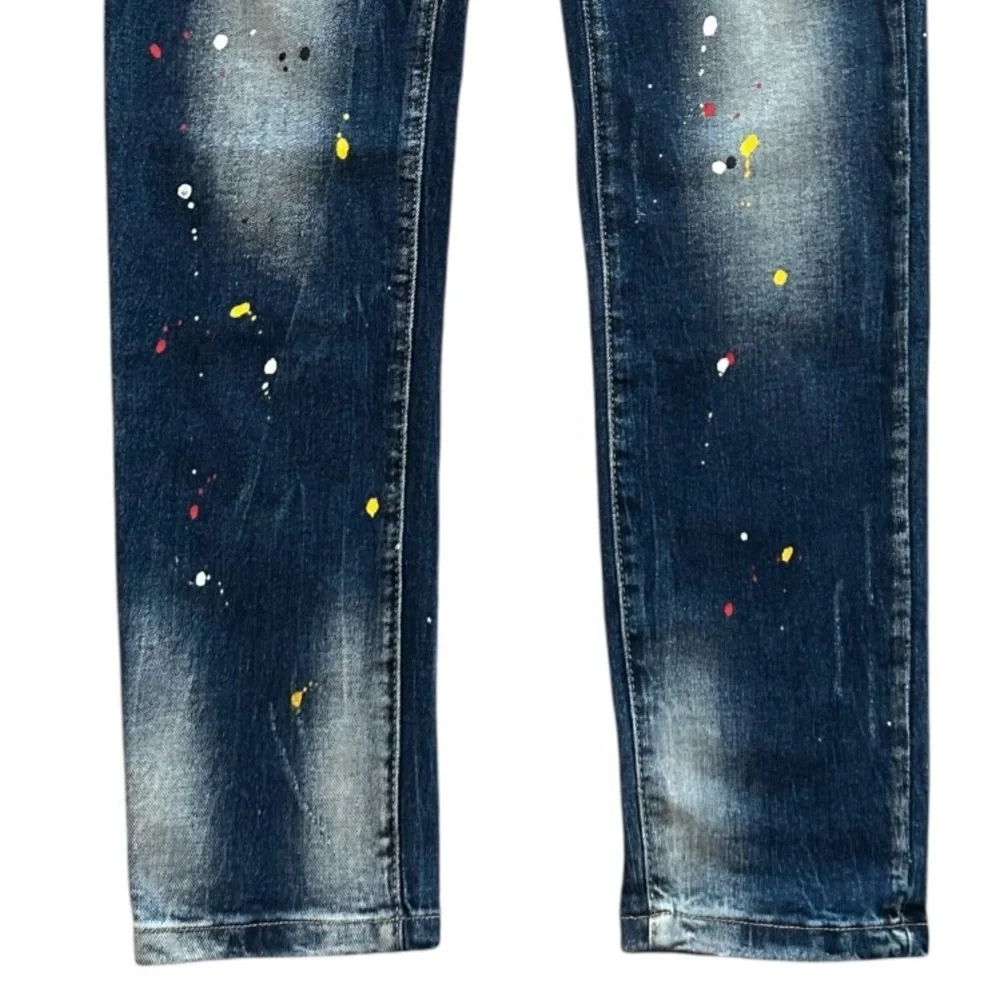 Dsquared2 Jeans 46 Blue Distressed Slim Button Fly Designer Denim Italy